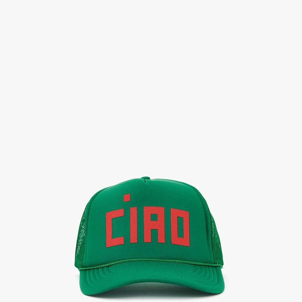 Clare V green CIAO Trucker Hat